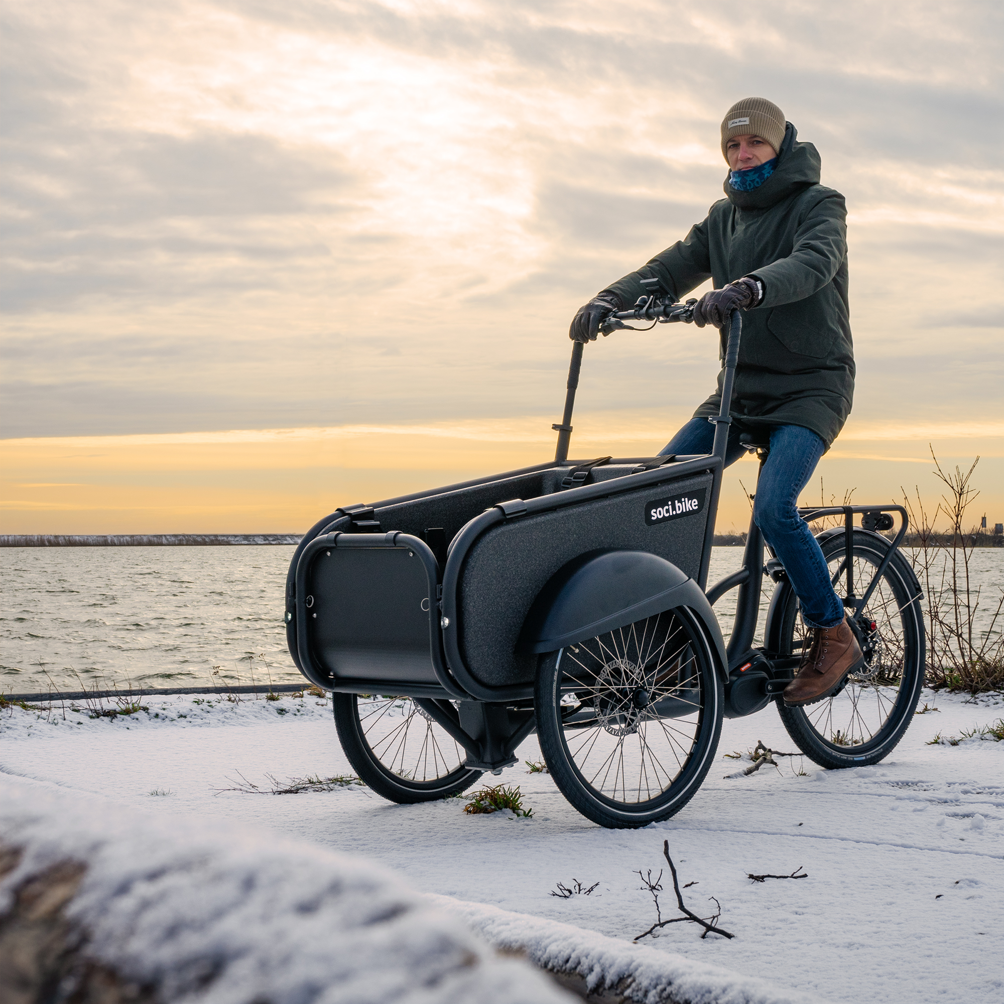 SociBike in de sneeuw